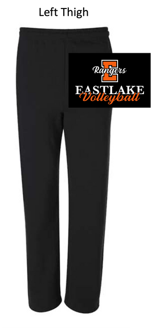 BLACK OPEN BOTTOM SWEATPANTS WITH POCKET (ADULT) emsvolthigh