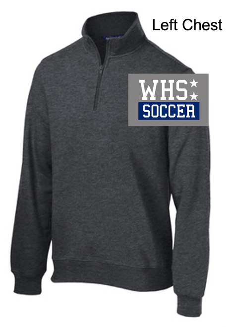GRAPHITE HEATHER POLYESTER 1/4 ZIPPER -LONG SLEEVE (ADULT AND LADIES)  wicksocgirl