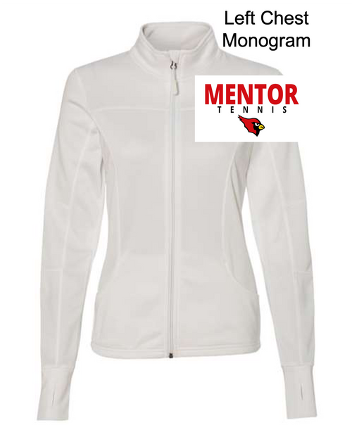 WHITE POLYESTER FLEECE FULL ZIPPER (LADIES) mhsten