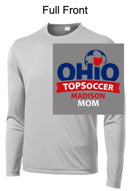 SILVER PERFORMANCE TEE - LONG SLEEVE (ADULT)  topsocmom