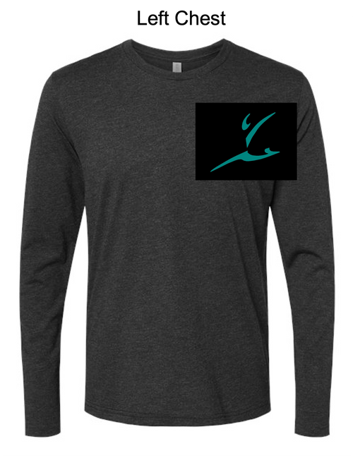 BLACK TRIBLEND LONG SLEEVE T-SHIRT (ADULT) aagboostlc