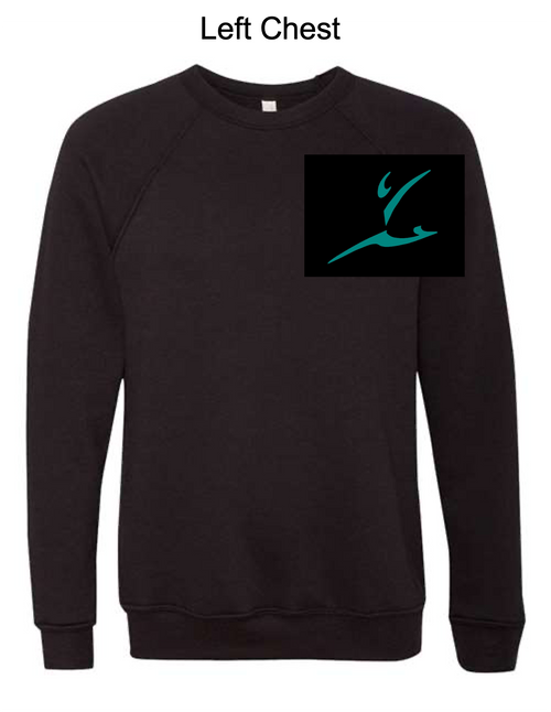 BLACK SPONGE FLEECE CREW (YOUTH AND ADULT) aagboostlc