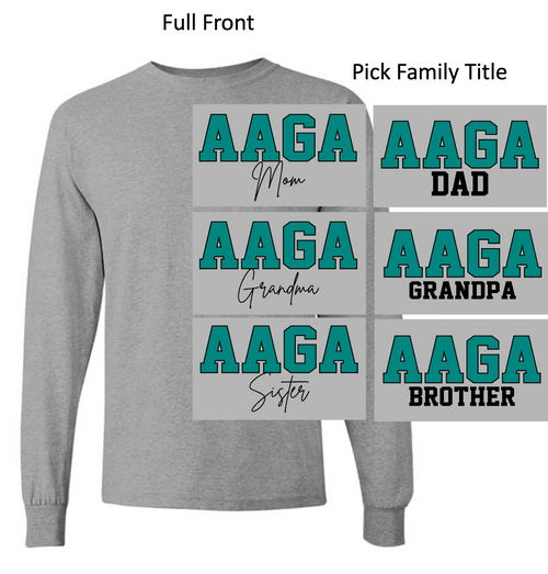 SPORT GREY LONG SLEEVE T-SHIRT (YOUTH AND ADULT) aagboostfamily