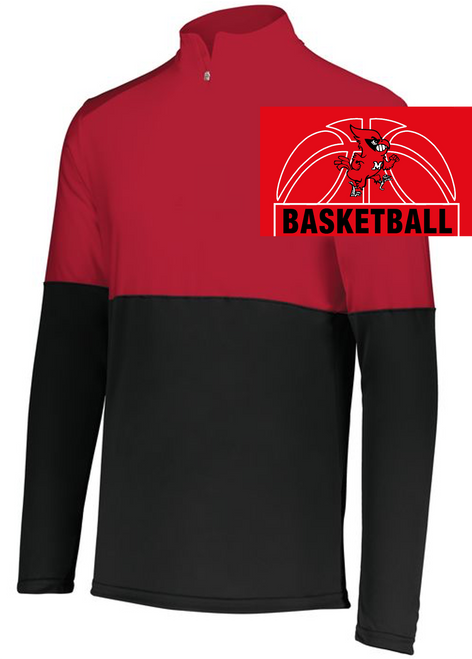 RED WITH BLACK POLYESTER 1/4 ZIPPER (ADULT AND LADIES) mhsbbblc