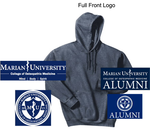 HEATHER NAVY HOODED SWEATSHIRT (ADULT) marian