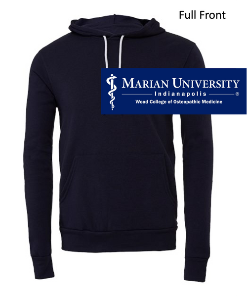 NAVY COTTON/POLY HOODED SWEATSHIRT (ADULT AND YOUTH) marian