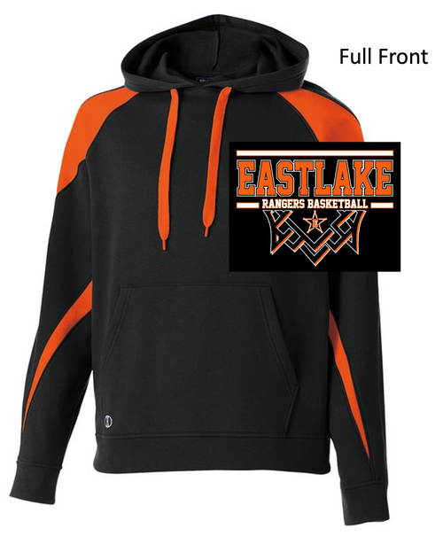 BLACK WITH WHITE COTTON/POLYESTER FLEECE HOODIE (YOUTH AND ADULT) emsgbb