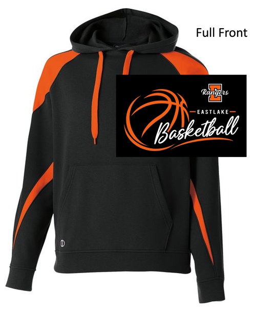 BLACK WITH ORANGE COTTON/POLYESTER FLEECE HOODIE (YOUTH AND ADULT) emsgbb