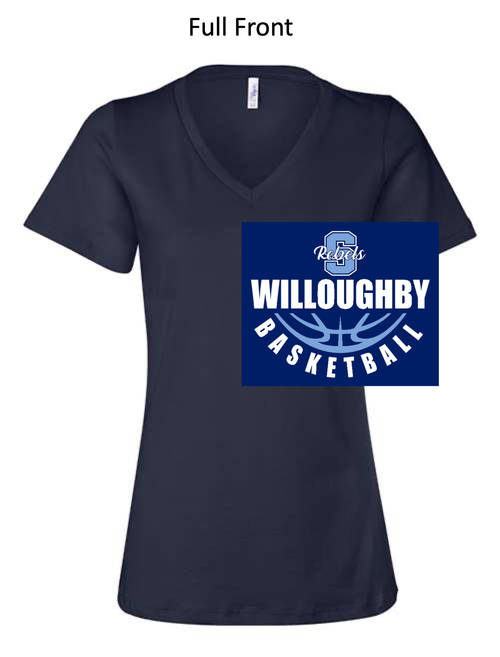 NAVY RELAXED LADIES VNECK T-SHIRT  (LADIES) wargbb