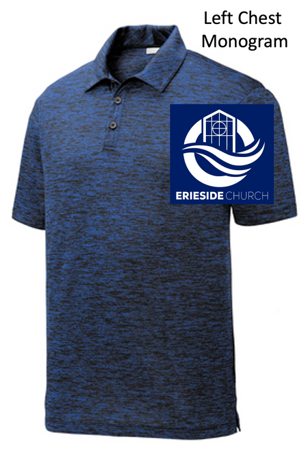 DARK ROYAL BLACK ELECTRIC POLYESTER POLO (ADULT) erichurchlc