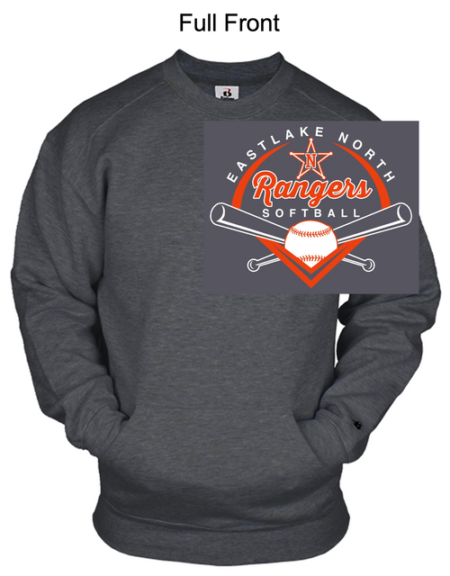 CHARCOAL CREW SWEATSHIRT WITH POCKET (ADULT)  northsoft