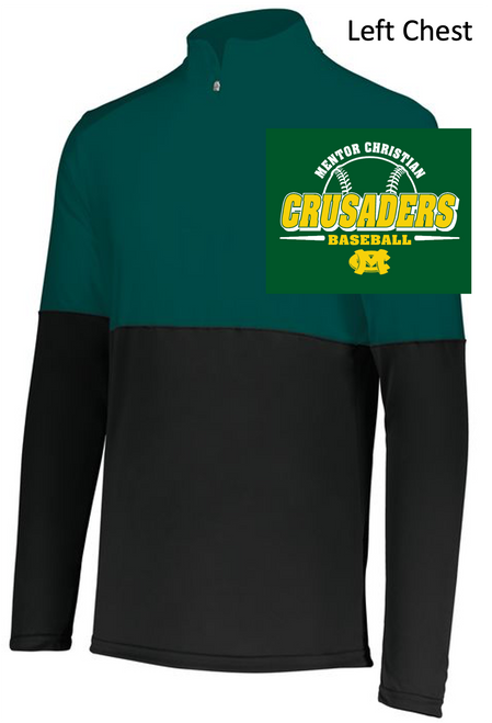 DARK GREEN AND BLACK POLYESTER 1/4 ZIPPER (ADULT AND LADIES) mcbase
