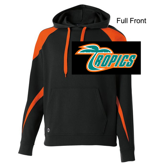 BLACK WITH ORANGE COTTON/POLYESTER FLEECE HOOIDE (YOUTH AND ADULT) tropics