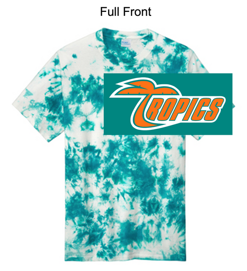 TEAL TIE DYE SHORT SLEEVE COTTON T-SHIRT (ADULT AND YOUTH) tropics
