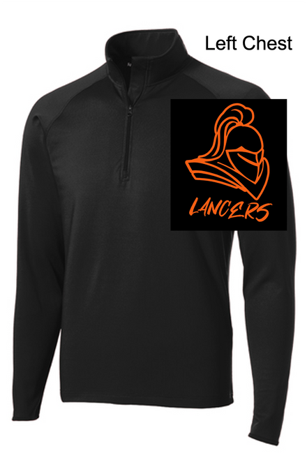 BLACK POLYESTER 1/4 ZIPPER -LONG SLEEVE (ADULT AND LADIES) lanall