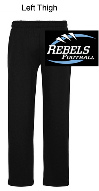 BLACK OPEN BOTTOM SWEATPANTS WITH POCKET (YOUTH AND ADULT) lilrebfb