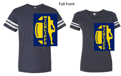 NAVY COTTON FOOTBALL STYLE TSHIRT (ADULT AND LADIES) wickfb1color