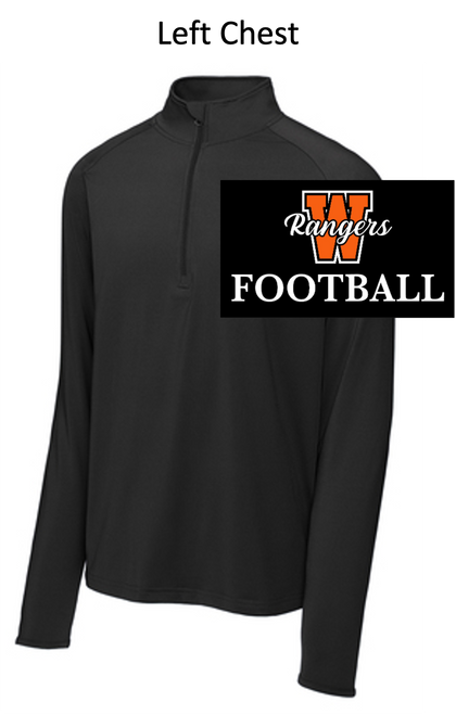 BLACK POLYESTER 1/4 ZIPPER -LONG SLEEVE (ADULT AND LADIES)  lanfb