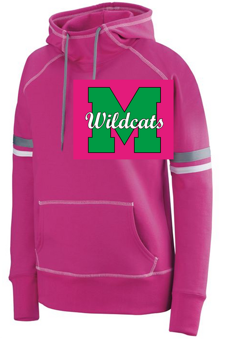 PINK WITH WHITE AND GREY 50/50 FLEECE HOODIE (LADIES AND GIRL) landerm