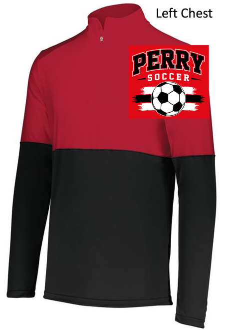 BLACK AND RED POLYESTER 1/4 ZIPPER (ADULT AND LADIES) perrysoclc