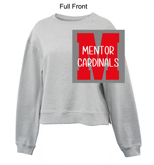 GREY LADIES CROP FLEECE CREW SWEATSHIRT  (LADIES) mhscheerm