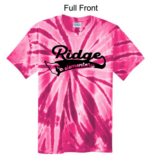 PINK TIE DYE SHORT SLEEVE COTTON T-SHIRT (ADULT AND YOUTH) ridge1color