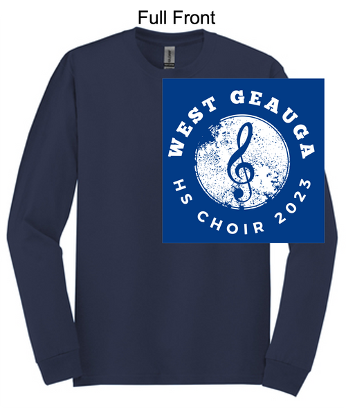 NAVY LONG SLEEVE T-SHIRT (YOUTH AND ADULT) wgchoirhs