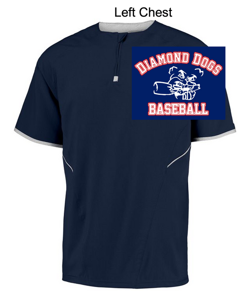 NAVY WITH WHITE SHORT SLEEVE POLYESTER PULLOVER (ADULT AND YOUTH) diadog