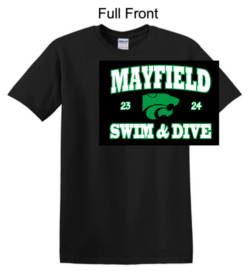 BLACK SHORT SLEEVE COTTON T-SHIRT (ADULT AND YOUTH) mayswimyear
