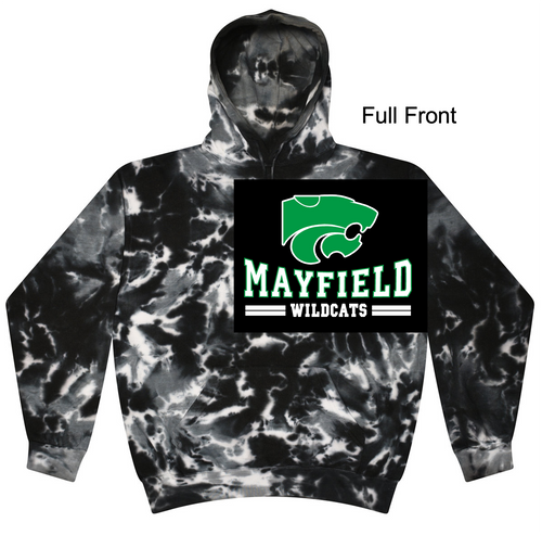BLACK TIE-DYED HOODED SWEATSHIRT  (ADULT AND YOUTH) maymidcat