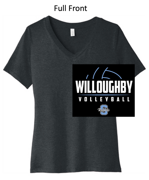 BLACK LADIES SHORT SLEEVE VNECK T-SHIRT (LADIES) warvol