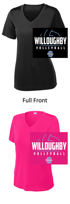 LADIES SHORT SLEEVE POLYESTER VNECK T-SHIRT (LADIES) warvol