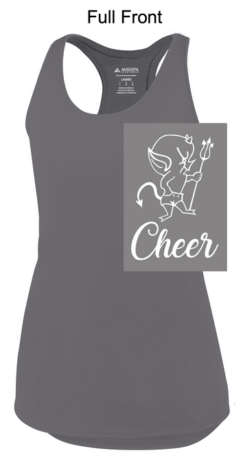 GRAPHITE POLYESTER RACERBACK TANK (LADIES) wickcheerdevil