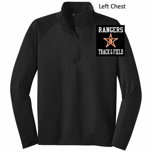 BLACK POLYESTER 1/4 ZIPPER -LONG SLEEVE (ADULT AND LADIES)  emstflc