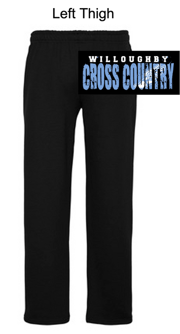 BLACK OPEN BOTTOM SWEATPANTS WITH POCKET (YOUTH AND ADULT) warxc