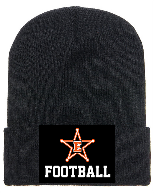 BLACK KNIT BEANIE HAT (ONE SIZE) emsfbmono