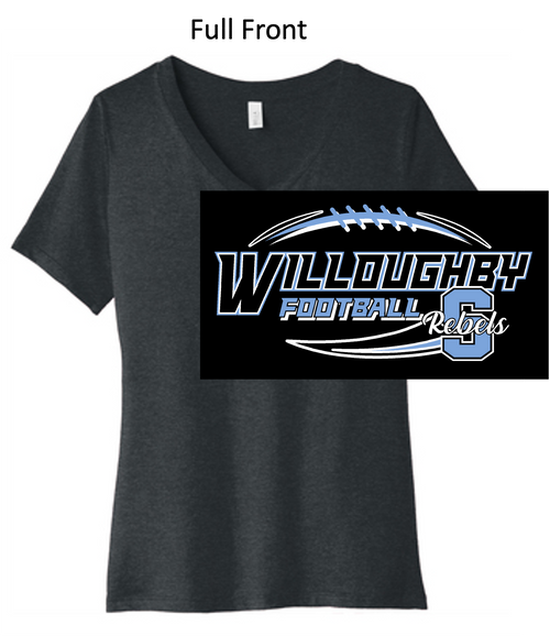 BLACK LADIES VNECK T-SHIRT  (LADIES) warfb