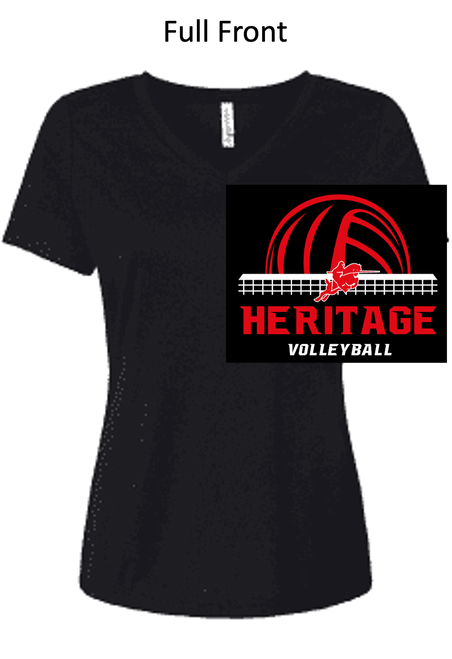 BLACK LADIES VNECK T-SHIRT  (LADIES) heritvolnet