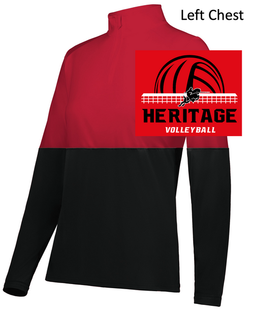 BLACK AND RED POLYESTER 1/4 ZIPPER (ADULT AND LADIES) heritvollc