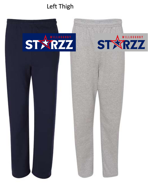OPEN BOTTOM SWEATPANTS WITH POCKET (YOUTH AND ADULT) starzzthigh