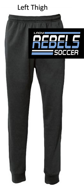 BLACK POLYESTER JOGGER PANTS WITH POCKET (YOUTH AND ADULT) sougsocthigh