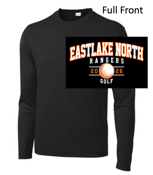 BLACK PERFORMANCE TEE - LONG SLEEVE (ADULT AND YOUTH) northgolf