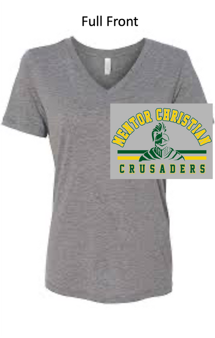 GREY LADIES VNECK T-SHIRT  (LADIES) mcallknight