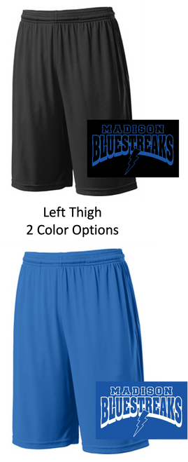 POLYESTER 9" SHORTS WITH POCKET (YOUTH AND ADULT) madisouththigh
