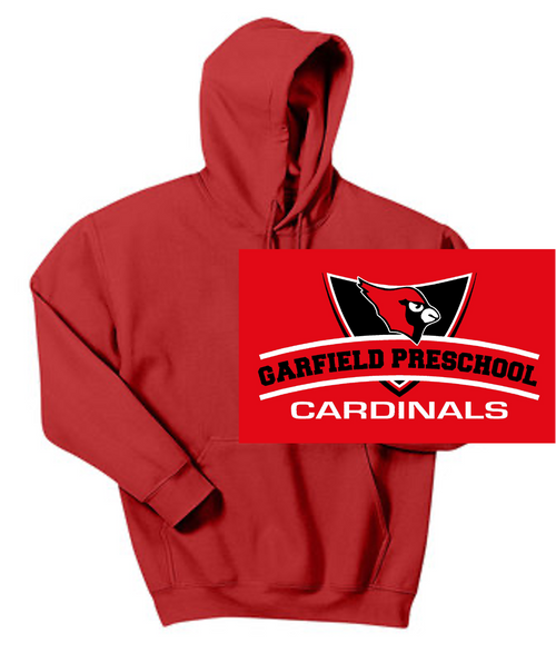 RED HOODED SWEATSHIRT (YOUTH AND ADULT) garfieldcircle