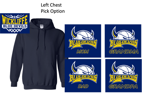 NAVY HOODED SWEATSHIRT (ADULT) wickbbbfamily