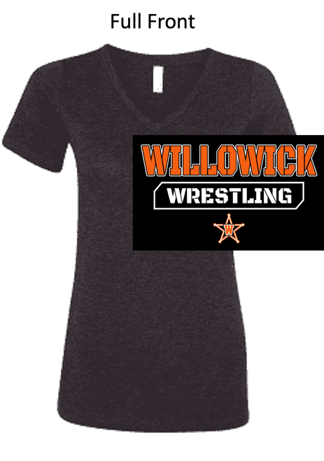 BLACK RELAXED LADIES VNECK T-SHIRT  (LADIES) lanwr