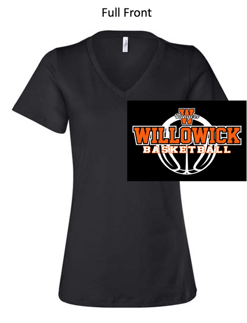 BLACK RELAXED LADIES VNECK T-SHIRT  (LADIES) langbbball