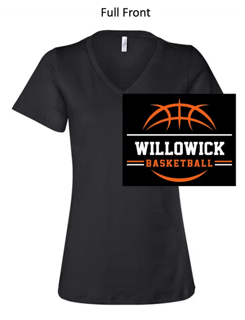 BLACK RELAXED LADIES VNECK T-SHIRT  (LADIES) langbbball