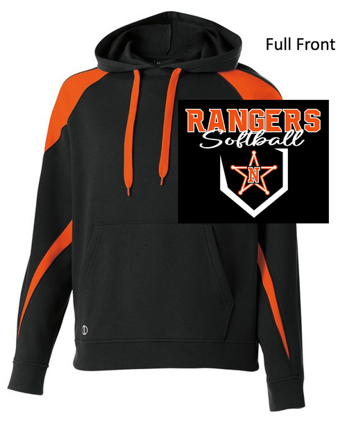 BLACK WITH ORANGE COTTON/POLYESTER FLEECE HOOIDE (YOUTH AND ADULT) northsoftstar